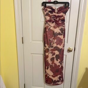 Floral Strapless Maxi Dress